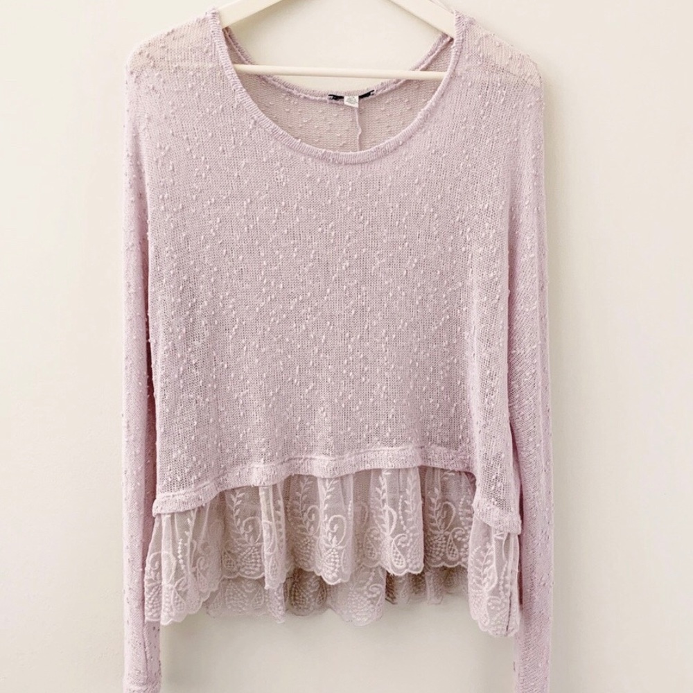 American eagle cropped lace top